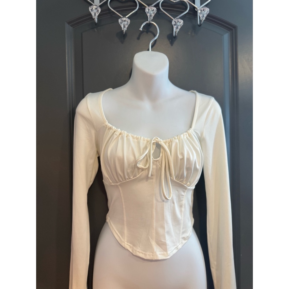 Chic Cream Long Sleeve Blouse